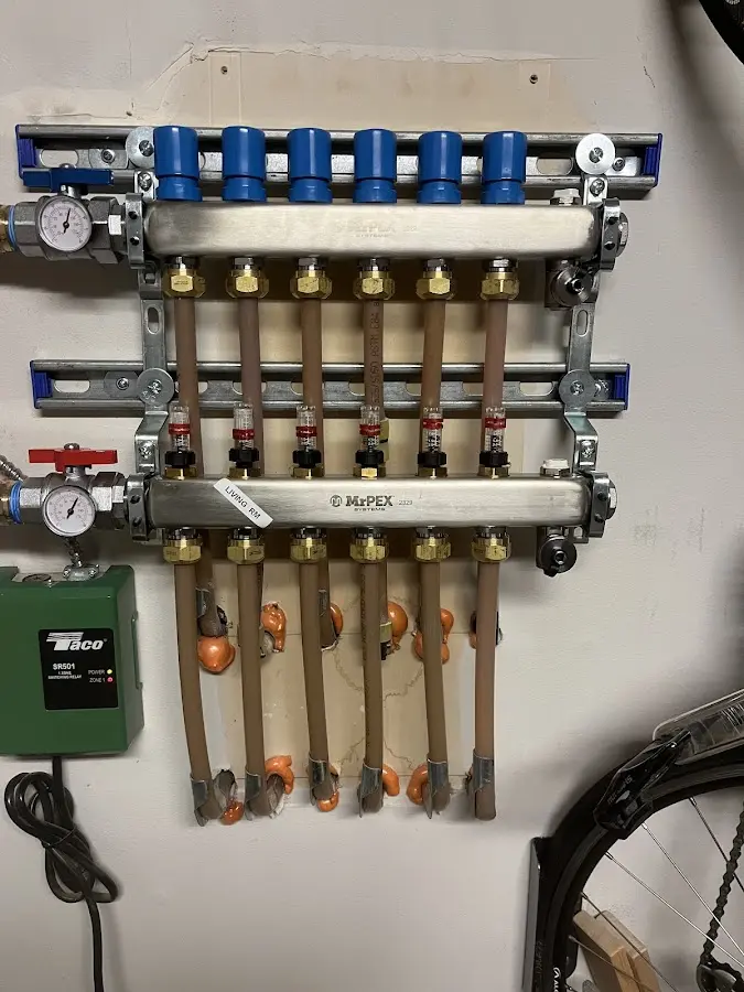 Plumber performing Gas Line Installation at a residential property in Travis Ranch